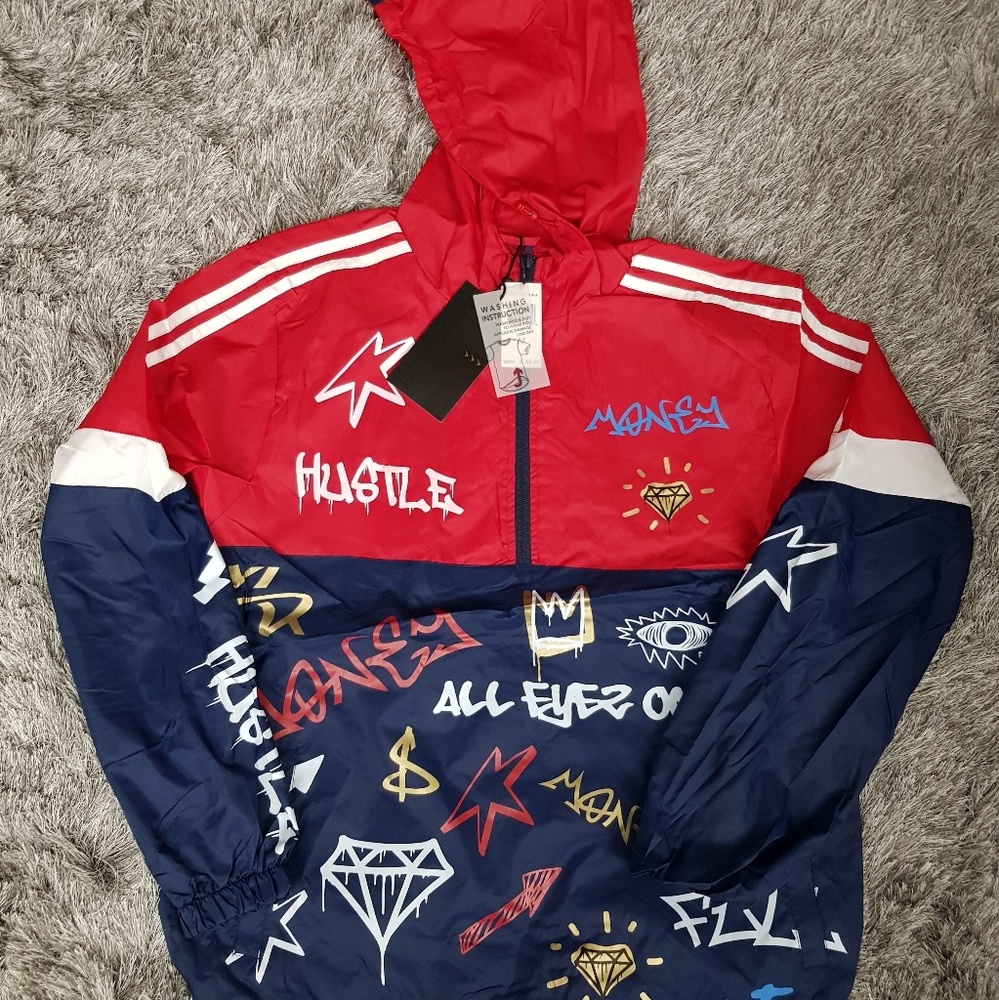 🔥⚡🔥Men Windbreaker Hustle Brand New 2018